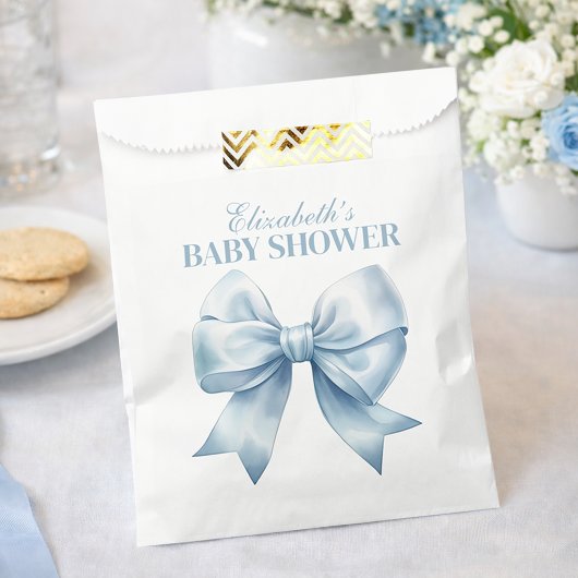 Blue Bow Baby Boy Elegant Baby Shower フェイバーバッグ