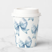 Blue Bow Baby Boy Elegant Baby Shower  紙コップ (裏面)