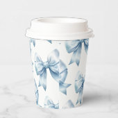 Blue Bow Baby Boy Elegant Baby Shower  紙コップ (右)