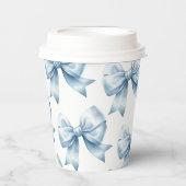 Blue Bow Baby Boy Elegant Baby Shower  紙コップ (正面)