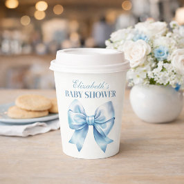 Blue Bow Baby Boy Elegant Baby Shower Paper Cups 紙コップ