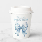 Blue Bow Baby Boy Elegant Baby Shower Paper Cups 紙コップ (裏面)