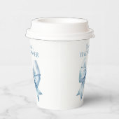 Blue Bow Baby Boy Elegant Baby Shower Paper Cups 紙コップ (右)