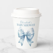 Blue Bow Baby Boy Elegant Baby Shower Paper Cups 紙コップ (正面)