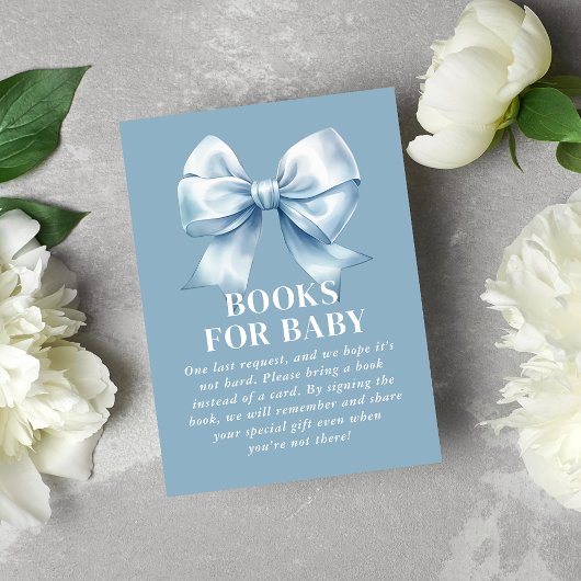 Blue Bow Baby Boy Elegant Books for Baby エンクロージャーカード