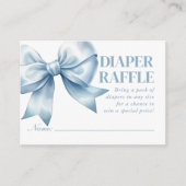 Blue Bow Baby Boy Elegant Diaper Raffle エンクロージャーカード (正面)