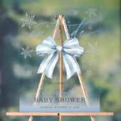 Blue Bow Baby Its Cold Outside Baby Shower Welcome アクリルサイン (ニュートラル)