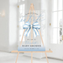 Blue Bow Baby Its Cold Outside Baby Shower Welcome
