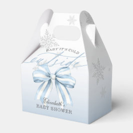 Blue Bow Baby Its Cold Outside Baby Shower Welcome フェイバーボックス