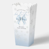 Blue Bow Baby Its Cold Outside Baby Shower Welcome フェイバーボックス (裏面)