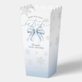 Blue Bow Baby Its Cold Outside Baby Shower Welcome フェイバーボックス (正面)