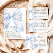 Blue Bow Baby Shower Coquette Bow スタンダードランチョンナプキン