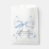 Blue Bow Baby Shower Coquette Bow Theme フェイバーバッグ (正面)