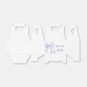 Blue Bow Baby Shower Coquette Bow Theme フェイバーボックス (折り畳みなし)