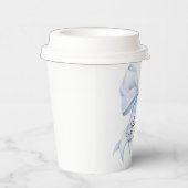 Blue Bow Baby Shower Coquette Bow Theme 紙コップ (右)