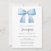 Blue Bow Baby Shower invitation 招待状 (正面)
