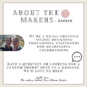 Blue Bow Baby Shower Invitation Coquette 招待状