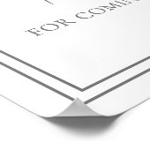 Blue Bow Baby Shower Thank You Sign ポスター (角)