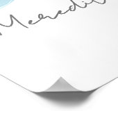 Blue Bow Baby Shower Welcome Sign ポスター (角)