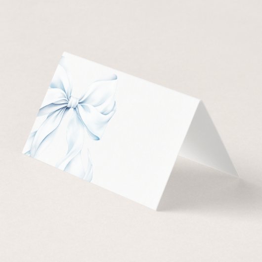 Blue Bow - Baptism Place Cards (正面)
