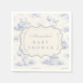 Blue Bow Blueberry Garden Baby Shower スタンダードカクテルナプキン (正面)
