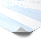 Blue Bow Boy Baptism Welcome ポスター (角)