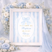 Blue Bow Boy Baptism Welcome ポスター