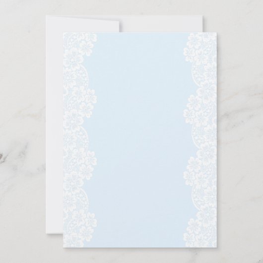 Blue Bow boy Modern Baby Shower  招待状 (裏面)