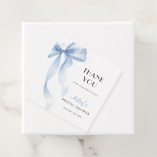 Blue Bow Bridal Shower フェイバータグ (インサイチュ)