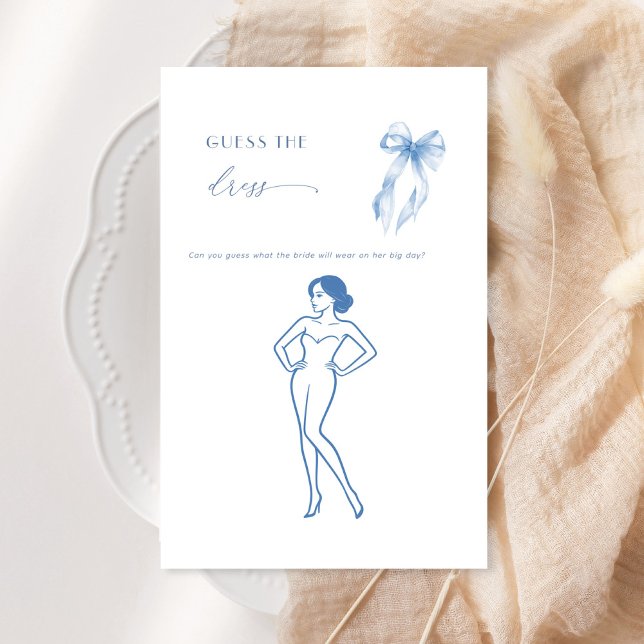 Blue Bow Bridal Shower Guess The Dress Game (クリエイターアップロード済み)