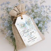 Blue Bow Butterfly Baby Shower Thank You ギフトタグ