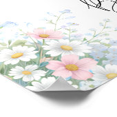 Blue Bow Butterfly Baby Shower Welcome ポスター (角)