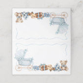 Blue Bow Carriage Baby Shower Appointment Card 予約カード (外部開封)