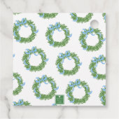 Blue Bow Christmas Boxwood Wreath フェイバータグ (裏面)