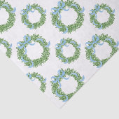 Blue Bow Christmas Boxwood Wreath 薄葉紙 (詳細)