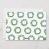 Blue Bow Christmas Boxwood Wreath Photo シーズンカード (裏面)