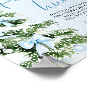 Blue Bow Christmas Tree Baby Shower Pacifier Hunt ポスター (角)