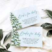 Blue Bow Christmas Tree Books for Baby Baby Shower 招待状