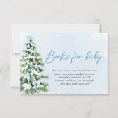 Blue Bow Christmas Tree Books for Baby Baby Shower 招待状 (正面)