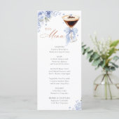 Blue Bow Coffee Bridal Shower Menu Card メニュー (スタンド正面)