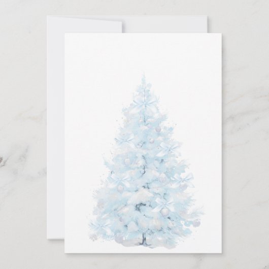 Blue Bow Cold Outside Boy Baby Shower 招待状 (裏面)