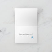 Blue Bow Coquette Script Sweet 16 Thank You  サンキューカード (内部)