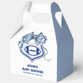 Blue Bow Crest Rookie Football Sport Baby Shower フェイバーボックス
