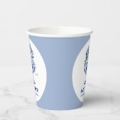 Blue Bow Crest Rookie Football Sport Baby Shower 紙コップ (左)