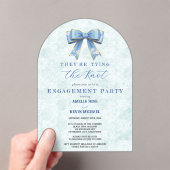 Blue Bow Engagement Invitation – Japanese Style アクリル招待状 (インサイチュ (ポータブル))