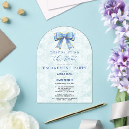 Blue Bow Engagement Invitation – Japanese Style アクリル招待状