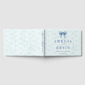 Blue Bow Engagement Invitation – Japanese Style ゲストブック (全面)