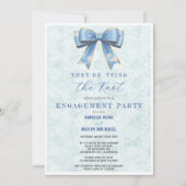 Blue Bow Engagement Invitation – Japanese Style 招待状 (正面)