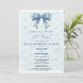 Blue Bow Engagement Invitation – Japanese Style 招待状 (スタンド正面)