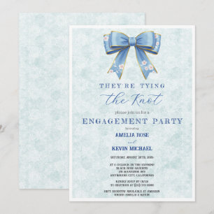 Blue Bow Engagement Invitation – Japanese Style 招待状